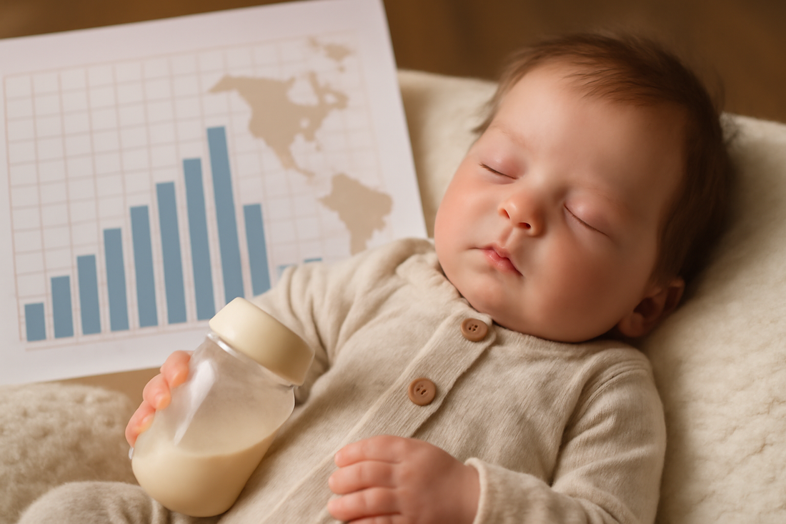 Conceptual image showing the growth and expansion of the reborn doll market in North America with diverse dolls and market trends.